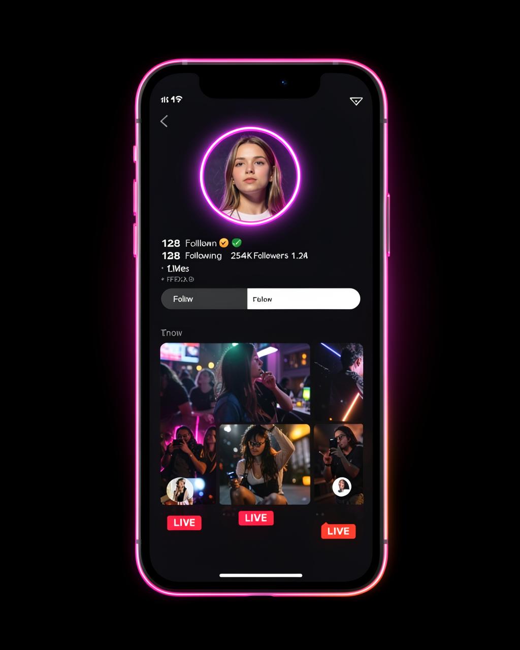 A creator profile on live. with active streams